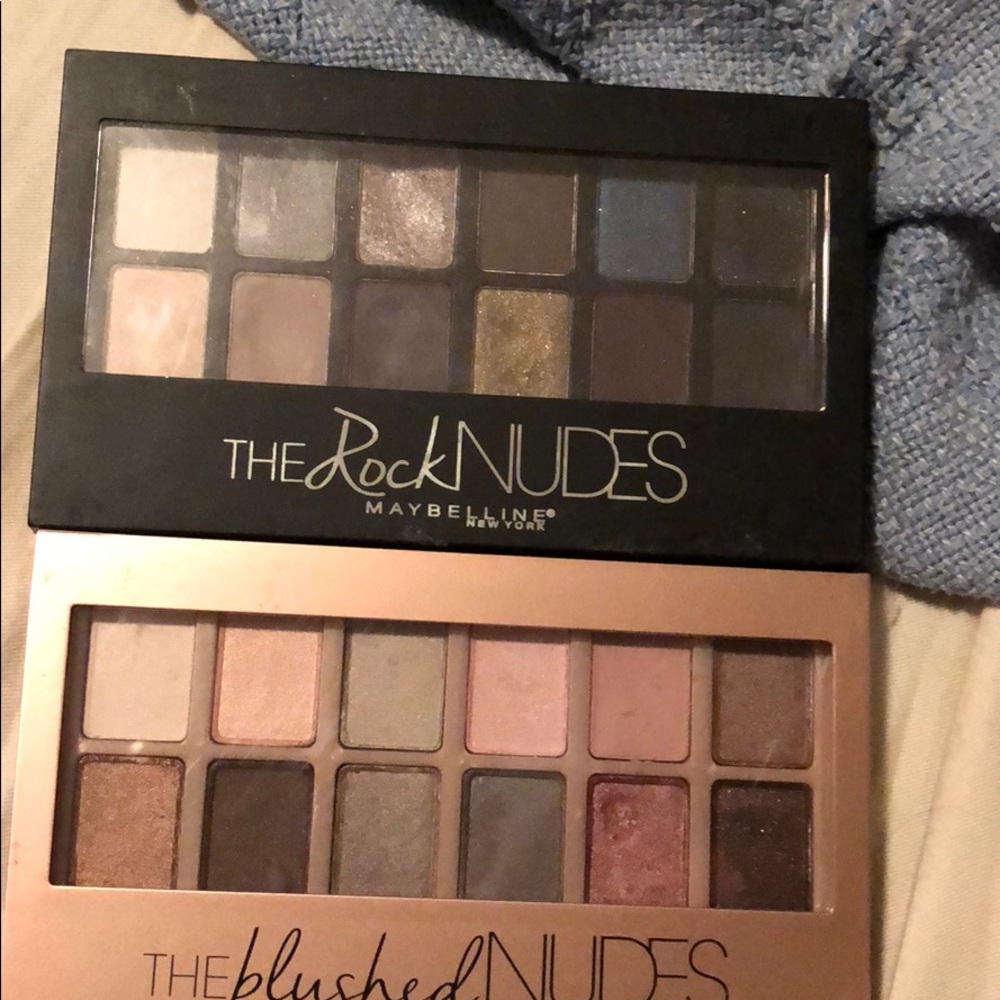 Maybelline eyeshadow in Blushed  and Rock Nudes